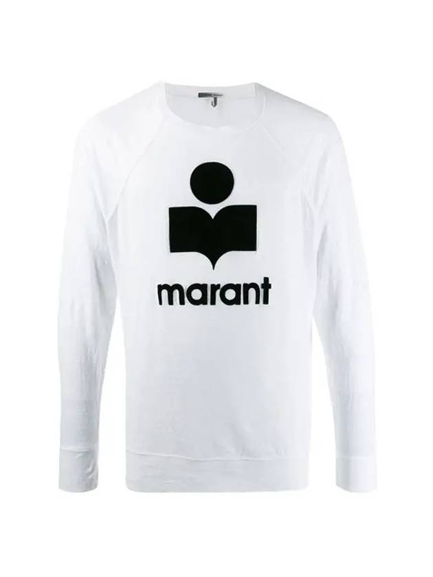 Kiefferf Logo Linen Long Sleeve T-Shirt White - ISABEL MARANT - BALAAN 3