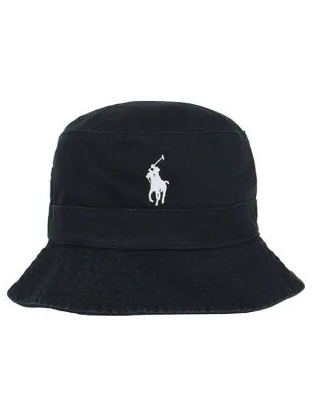 Embroidered Pony Bucket Hat Black - POLO RALPH LAUREN - BALAAN 2