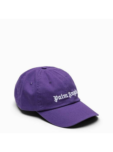 Men's Embroidery Logo Ball Cap Purple - PALM ANGELS - BALAAN 1