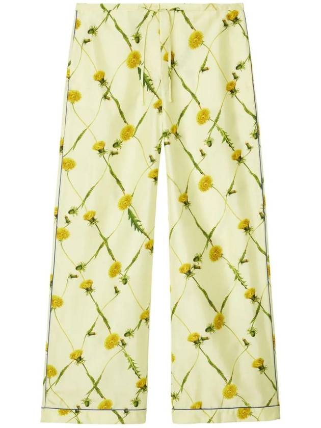 Dandelion Print Silk Satin Pants 8082992 - BURBERRY - BALAAN 1