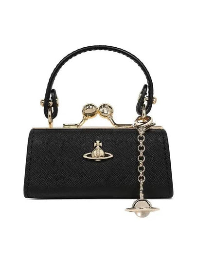 ORB Charm Leather Shoulder Bag Black - VIVIENNE WESTWOOD - BALAAN 2