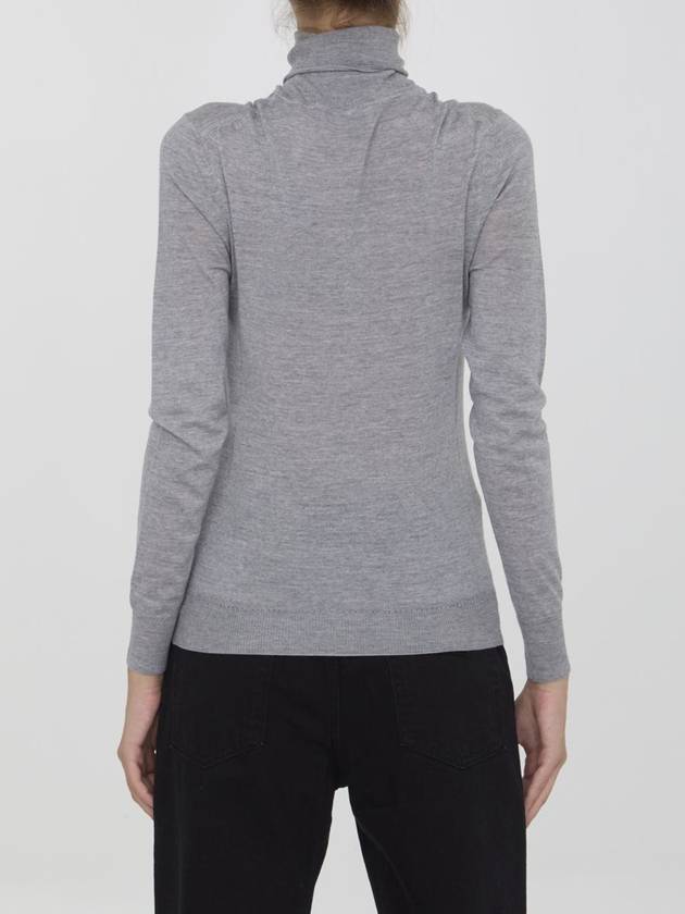 Cassandre Wool Turtle Neck Grey - SAINT LAURENT - BALAAN 5