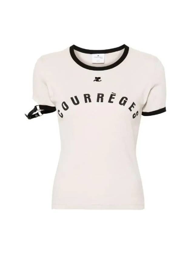 Courreges buckle detail logo t shirt 124JTS117JS0093 B093 - COURREGES - BALAAN 1