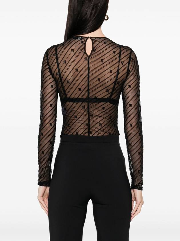 flocked tulle bodysuit - ELISABETTA FRANCHI - BALAAN 4