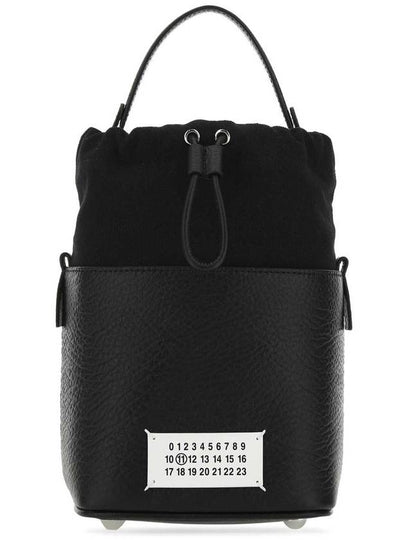 5AC Number Logo Texture Leather Bucket Bag Black - MAISON MARGIELA - BALAAN 2