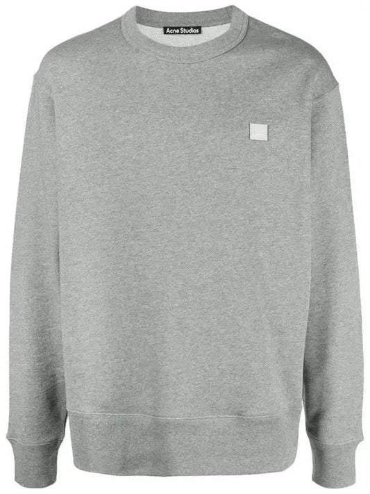 Face Patch Crew Neck Sweatshirt Grey - ACNE STUDIOS - BALAAN.