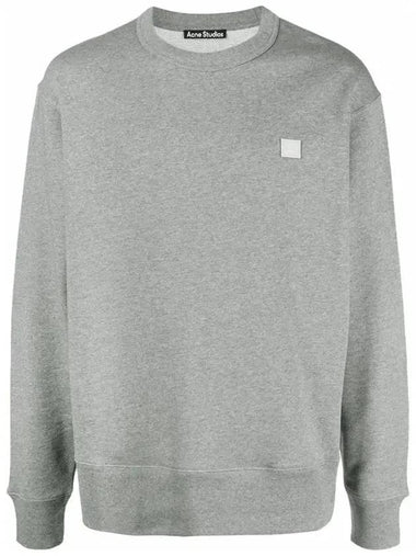 Face Patch Crew Neck Sweatshirt Grey - ACNE STUDIOS - BALAAN 1