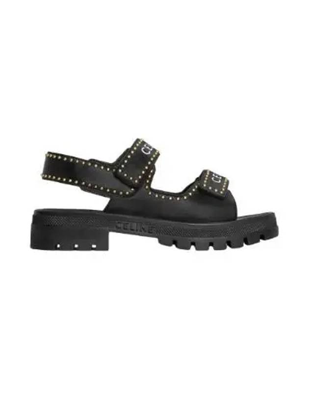 Leo Studded Chunky Sandals Calfskin Black - CELINE - BALAAN 2