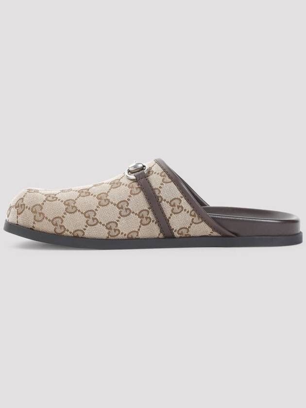 Men's Horsebit GG Canvas Slippers Beige - GUCCI - BALAAN 3