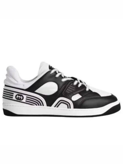 Basket Two-Tone Low Top Sneakers Black White - GUCCI - BALAAN 2