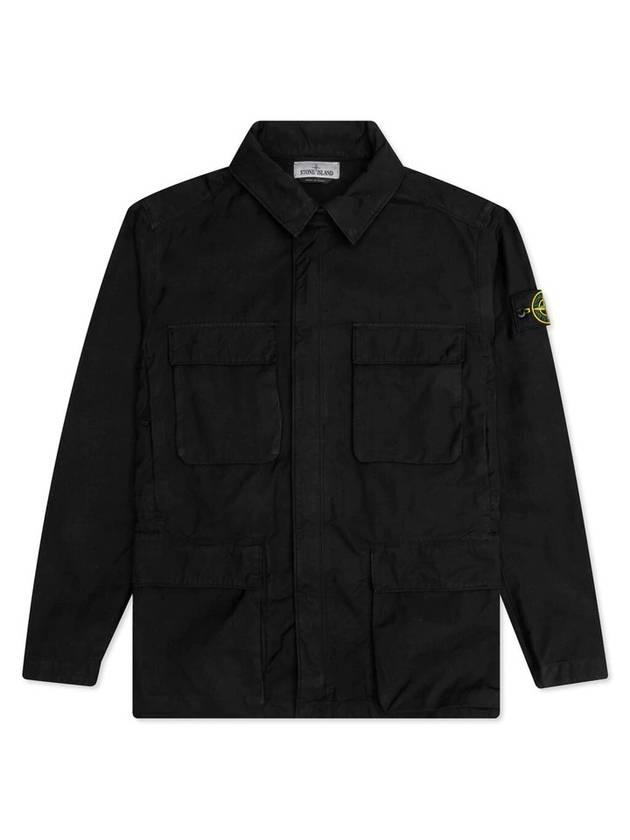 Men's Logo Applique Shell Field Jacket Black - STONE ISLAND - BALAAN 1