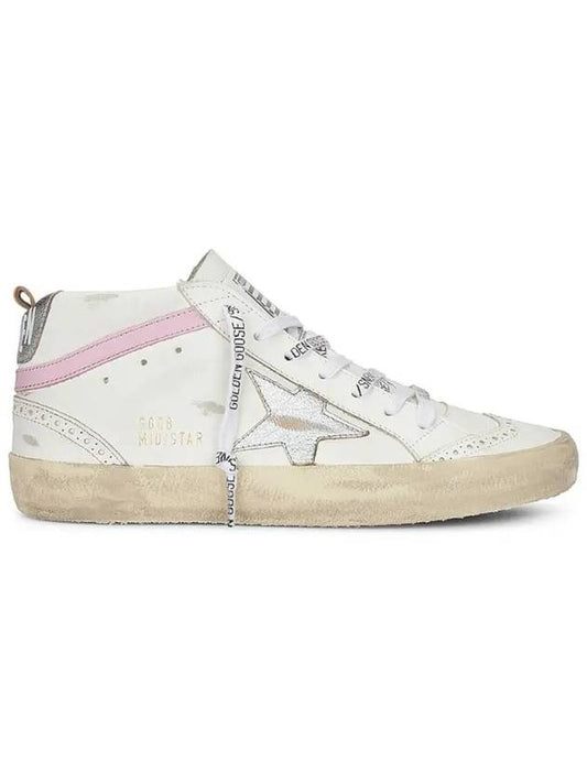 Mid Star Leather High Top Sneakers Pink White - GOLDEN GOOSE - BALAAN 2