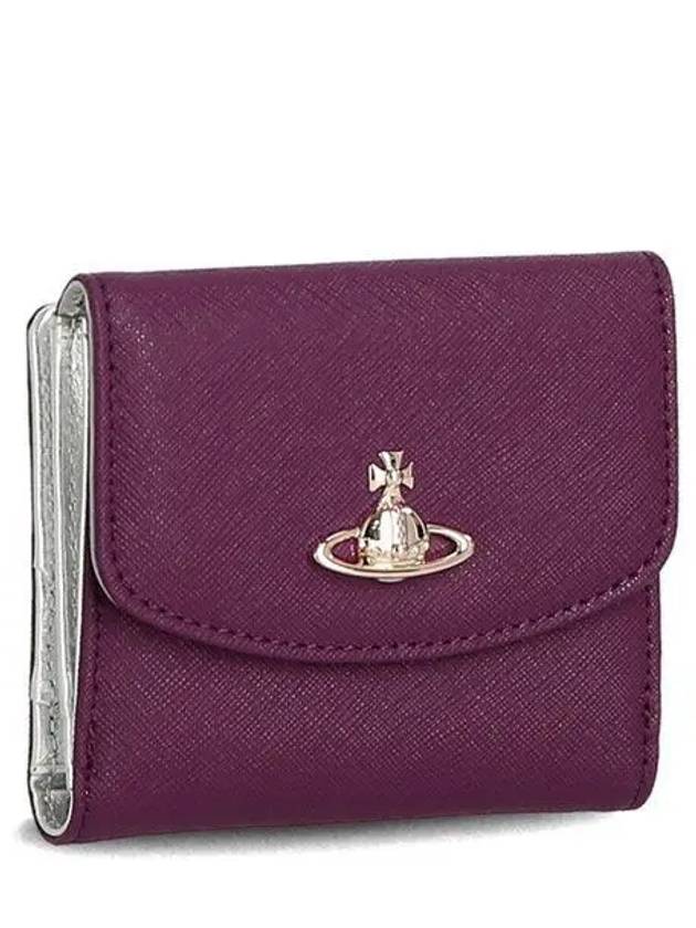 ORB logo 51150003 L001N J401 Saffiano half wallet 990646 - VIVIENNE WESTWOOD - BALAAN 1