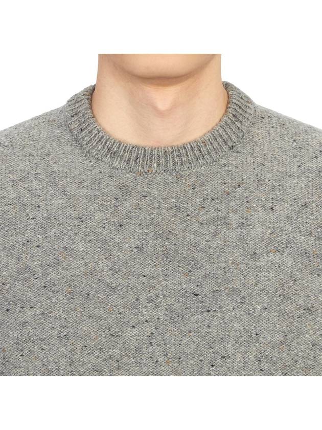 Donegal 4-Bar Striped Crew Neck Wool Knit Top Light Grey - THOM BROWNE - BALAAN 9