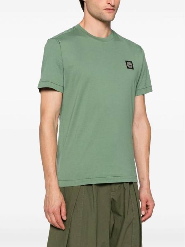 Logo Patch Short Sleeve T-Shirt Sage Green - STONE ISLAND - BALAAN 5