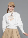 Thick inner brushed semi-balloon sleeve cropped white sweatshirt shirt DO6232SW13 1 - DOYOUKNOWMC GOLF WEAR - BALAAN 1