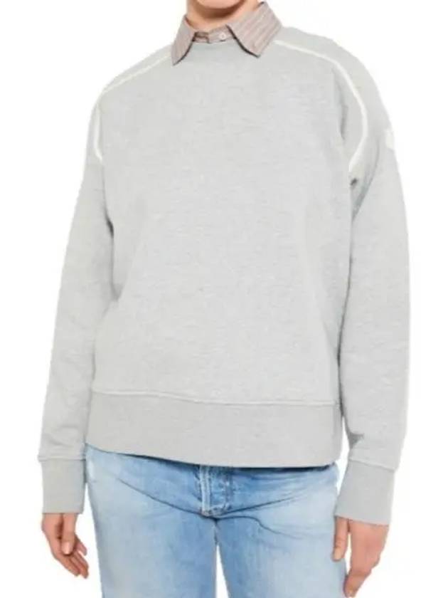 Embroidered Cotton Blend Sweatshirt Grey - MONCLER - BALAAN 2