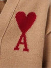 De Coeur Logo Wool Cardigan Camel - AMI - BALAAN 4