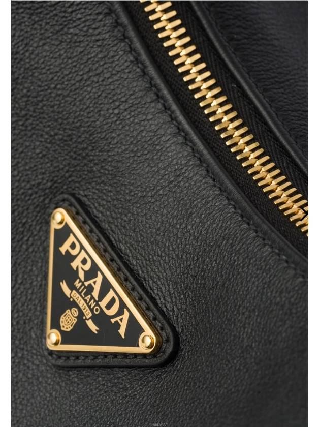 Large Leather Shoulder Bag Black - PRADA - BALAAN 6