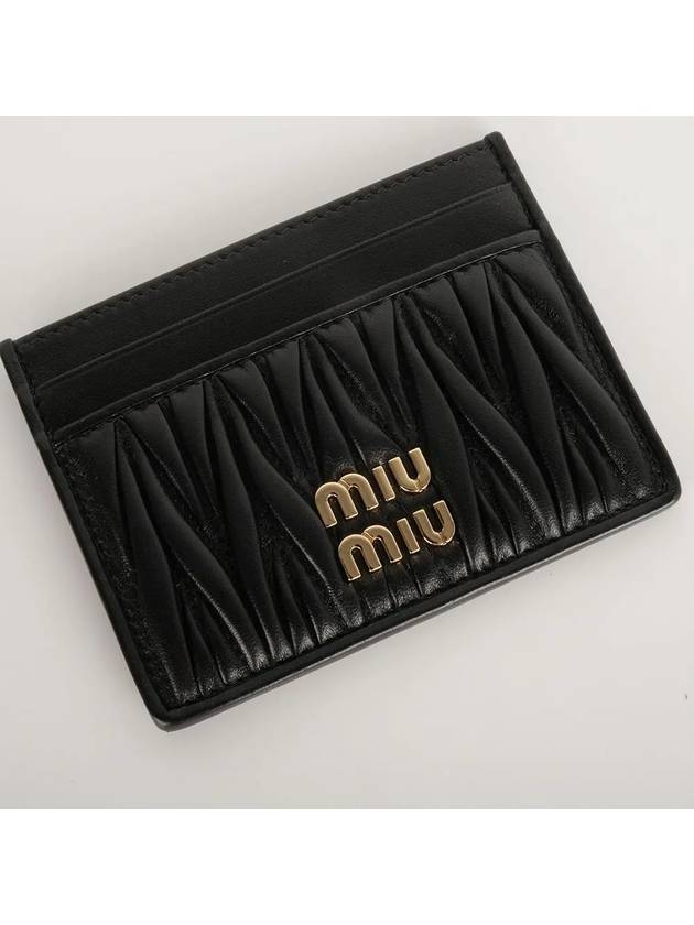 Matelasse Nappa Leather Card Wallet Black - MIU MIU - BALAAN 5