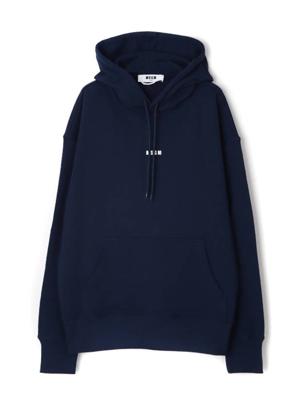 Micro Logo Cotton Hoodie Navy - MSGM - BALAAN 1