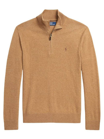 Wool Quarter Zipper Sweater Brown - POLO RALPH LAUREN - BALAAN 1