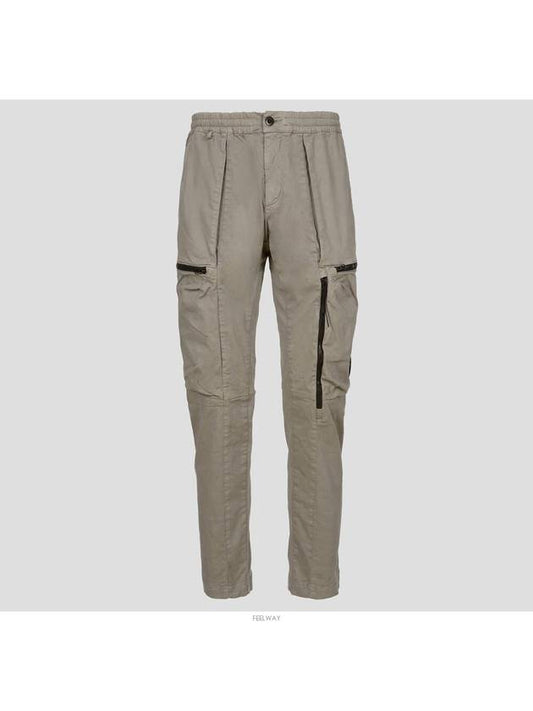 Men's Satin Zipper Straight Pants Gray - CP COMPANY - BALAAN.