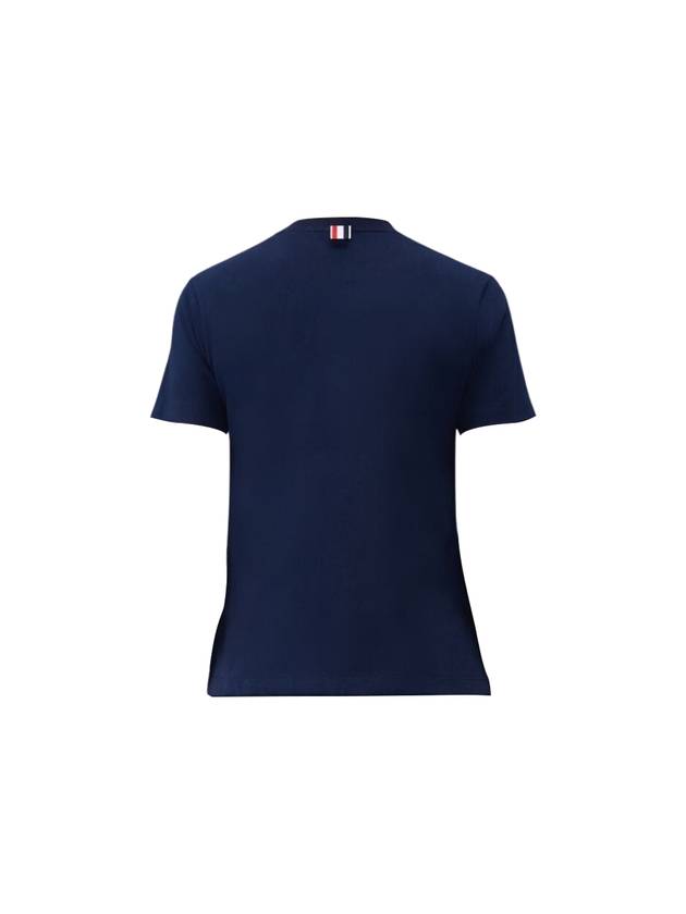 Festive Jersey Button Hector Short Sleeve T Shirt Navy - THOM BROWNE - BALAAN 3