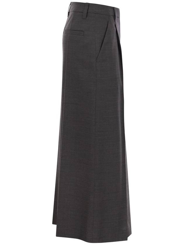 Sartorial long skirt in virgin wool canvas - BRUNELLO CUCINELLI - BALAAN 3