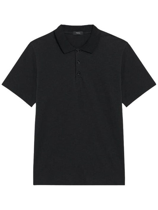 Bronn Cotton Short Sleeve Polo Shirt Black - THEORY - BALAAN 1
