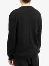 Joe Logo Embroidered Wool Cardigan Black - A.P.C. - BALAAN 4