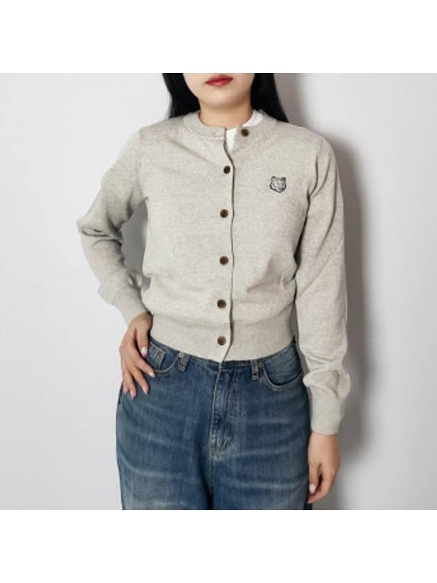 Bold Fox Head Patch Regular Cardigan Grey - MAISON KITSUNE - BALAAN 4