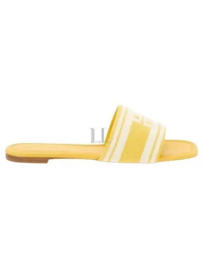 Logo Plaque Stripe Slippers Yellow - TORY BURCH - BALAAN 2