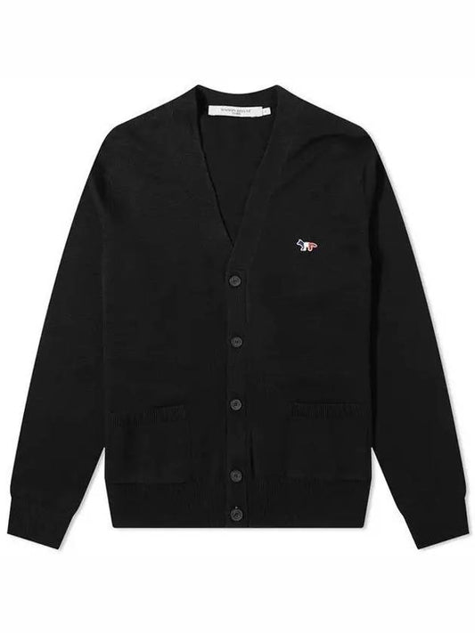 Tricolor Fox Patch Classic Cardigan Black - MAISON KITSUNE - BALAAN 2