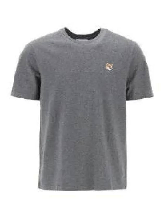 Fox Head Patch Classic Short Sleeve T-Shirt Grey Melange - MAISON KITSUNE - BALAAN 2