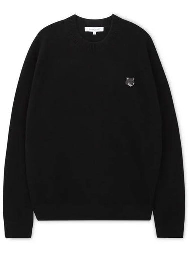 Men s Fox Head Black Knit NM00805KT1006 BK - MAISON KITSUNE - BALAAN 1