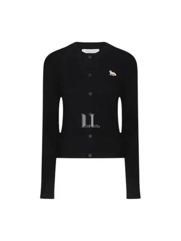 Baby Fox Patch Wool Cardigan Black - MAISON KITSUNE - BALAAN 2