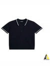 Women's Feline Knit Short Sleeve Polo Shirt Navy - J.LINDEBERG - BALAAN 2