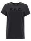 VPC Logo Organic Cotton Short Sleeve T-Shirt Black - A.P.C. - BALAAN 1