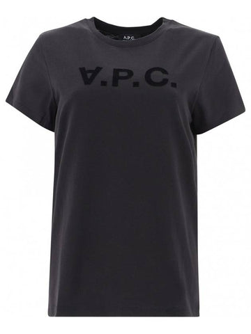 VPC Logo Organic Cotton Short Sleeve T-Shirt Black - A.P.C. - BALAAN 1