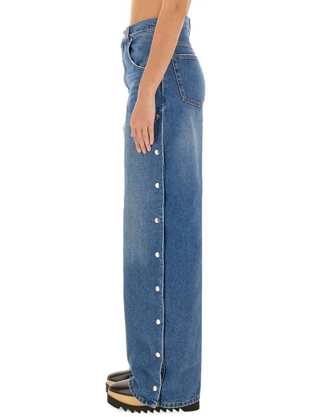 snap wide jeans blue - STELLA MCCARTNEY - BALAAN 5