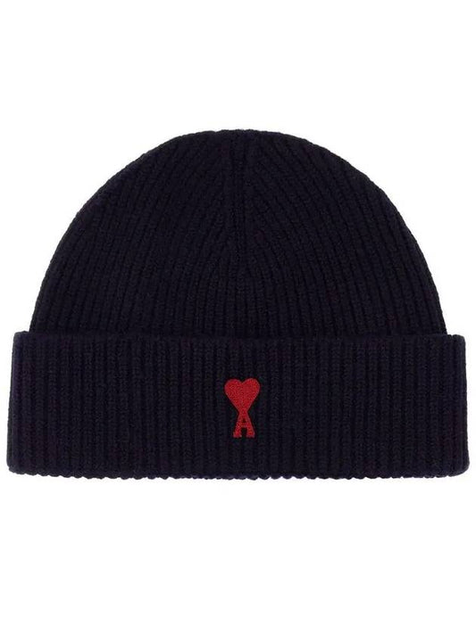 Heart Logo Wool Beanie Night Blue - AMI - BALAAN 2