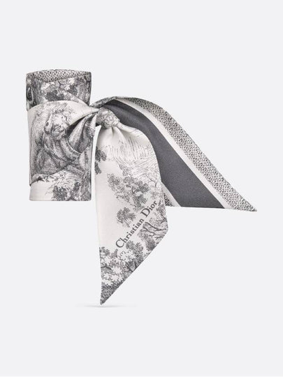 Toile de Jouy Sauvage Mitzah Silk Twill Scarf Grey - DIOR - BALAAN 2