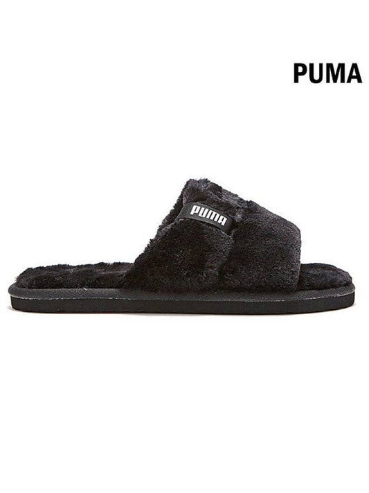 fur slippers fluff slippers black - PUMA - BALAAN 1