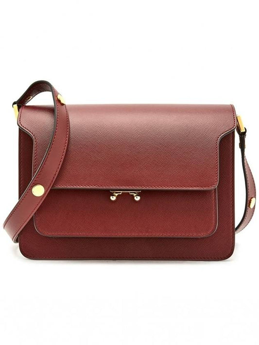 Saffiano Trunk Medium Shoulder Bag Burgundy - MARNI - BALAAN 2