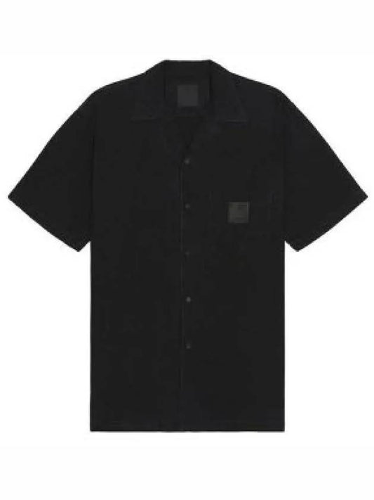 Logo Patch Cotton Short Sleeve Shirt Black - GIVENCHY - BALAAN 2