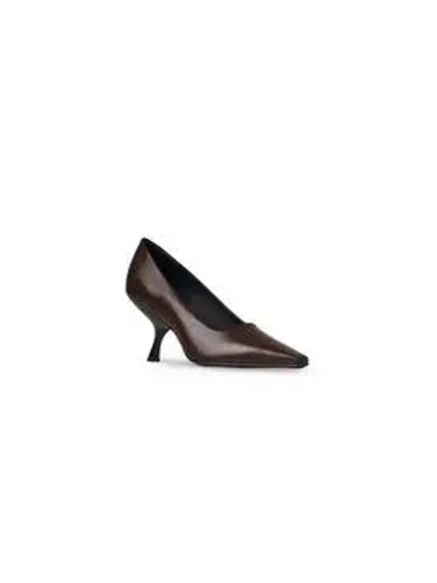 The Row Women s Brown Square Toe Kitten Calfskin Pumps Heel F1279 L52 - THE ROW - BALAAN 7