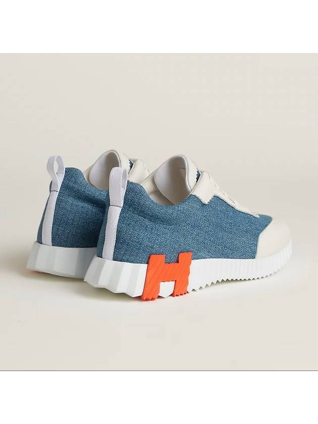 Bouncing Denim Low Top Sneakers Light Blue White - HERMES - BALAAN 5