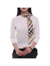 Skinny Check Silk Scarf Archive Beige - BURBERRY - BALAAN 4