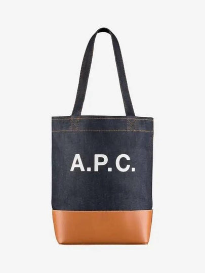 Logo Denim Axel Small Tote Bag Brown - A.P.C. - BALAAN 2